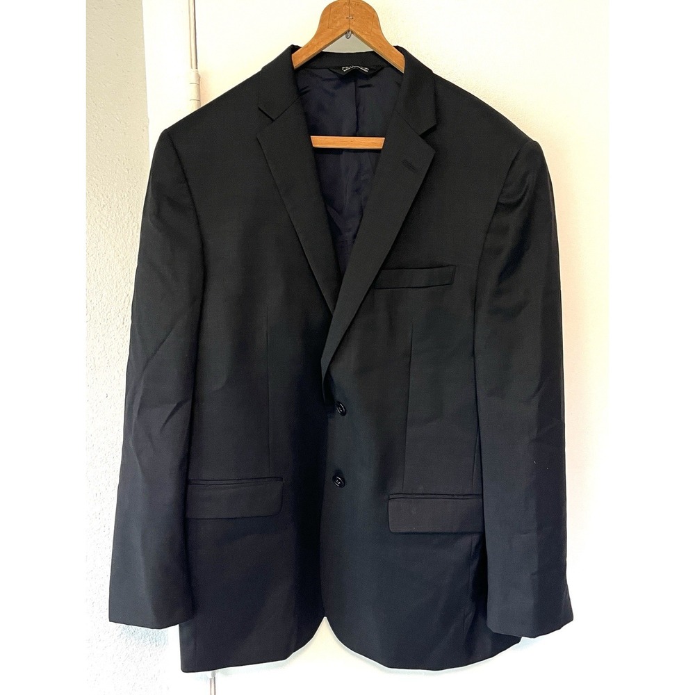Jos A Bank Wool Blazer Mens 44R 100% Wool Travelers Collection Slim Fit Charcoal